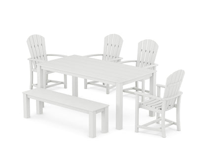 POLYWOOD Palm Coast 6-Piece Parsons Dining Set with Bench in White