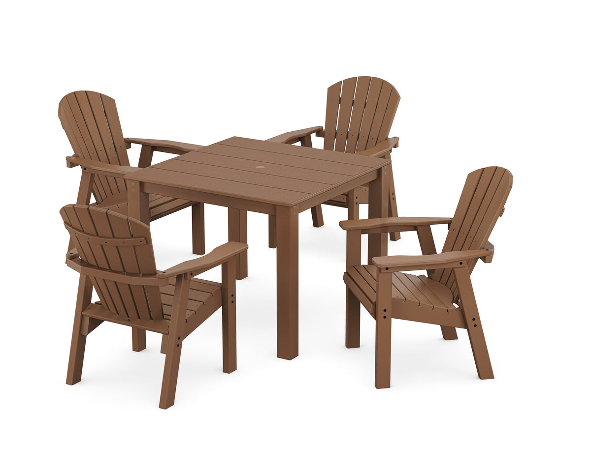 POLYWOOD Seashell Coast 5-Piece Parsons Dining Set in Teak