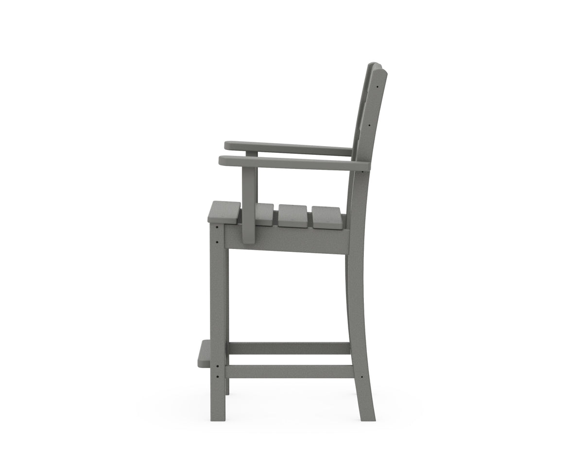 POLYWOOD Lakeside Counter Arm Chair angle view