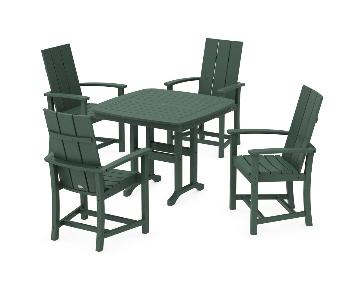 POLYWOOD Modern Adirondack 5-Piece Dining Set in Green