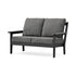 POLYWOOD Cottage Deep Seating Loveseat in Black / Ash Charcoal
