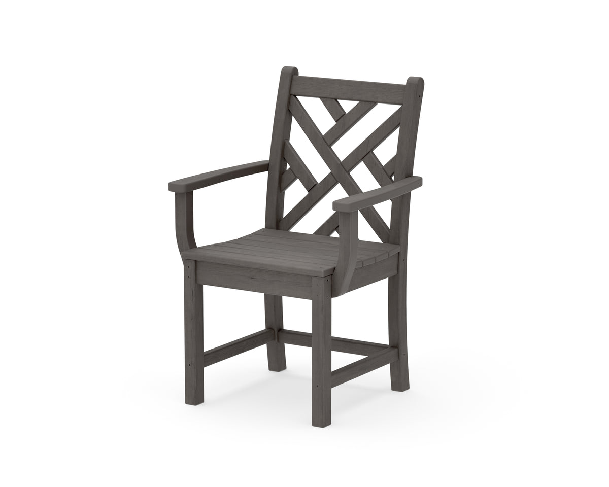 POLYWOOD Chippendale Dining Arm Chair in Driftwood
