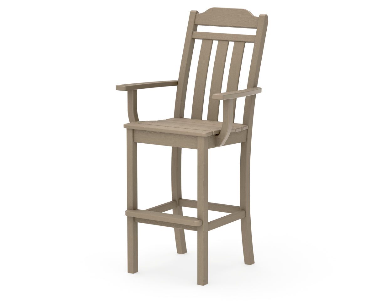 POLYWOOD Cottage Bar Arm Chair in Vintage Sahara