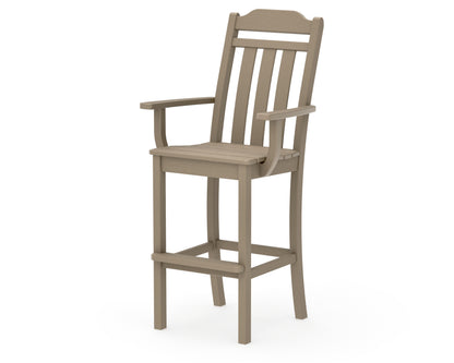 POLYWOOD Cottage Bar Arm Chair in Vintage Sahara
