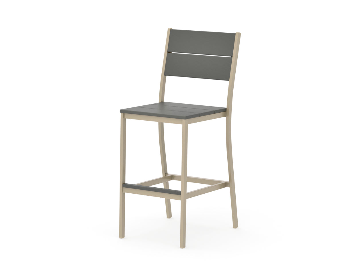 POLYWOOD Main Street Bar Side Chair in Sand / Slate Grey
