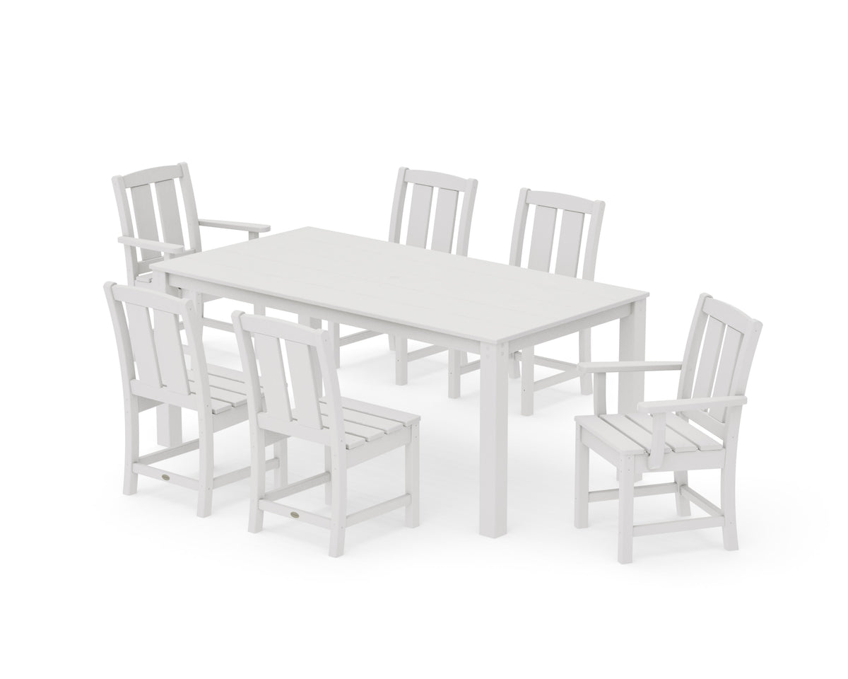POLYWOOD Mission 7-Piece Parsons Dining Set in Vintage White