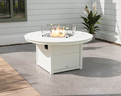 Lifestyle photo of the POLYWOOD Nautical 42" Fire Pit Table in White
