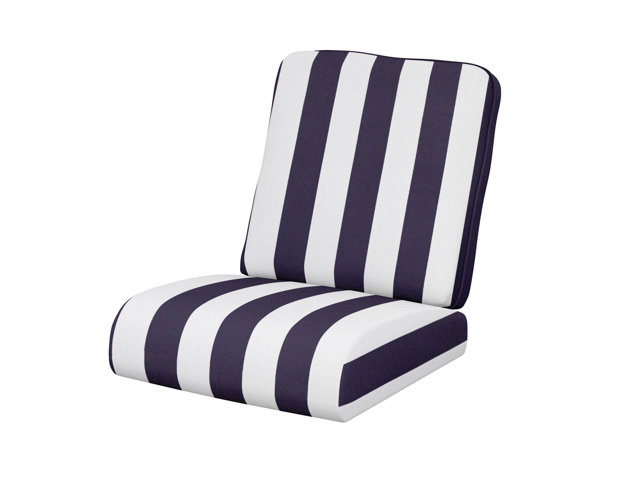 POLYWOOD Club Seat/Back Cushion in Cabana Stripe Navy