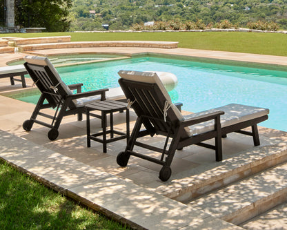 POLYWOOD Vineyard 3-Piece Chaise with Arms and Wheels Set in an outdoor setting