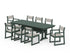 POLYWOOD EDGE Sling 9-Piece Farmhouse Trestle Dining Set in Green / Birch
