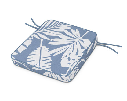 POLYWOOD Acadia Dining Arm Seat Cushion in Leaf Sky Blue