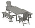 POLYWOOD South Beach 5-Piece Dining Set with Benches - 39" x 78" Table in Slate Grey
