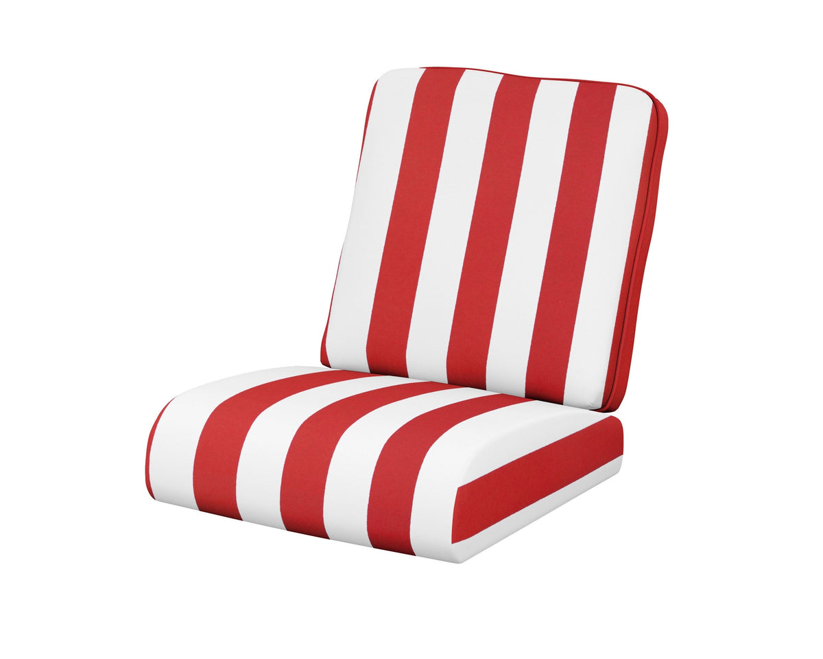 POLYWOOD Club Seat/Back Cushion in Cabana Stripe Crimson