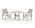 POLYWOOD Coastal 3-Piece Round Dining Set in Sand / Birch