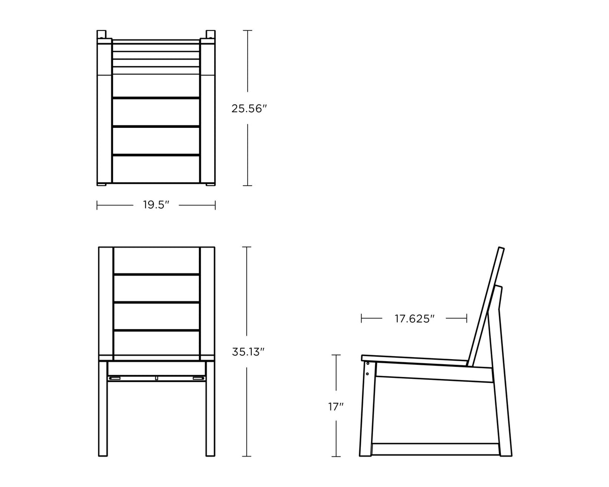 POLYWOOD Elevate Dining Side Chair dimensions