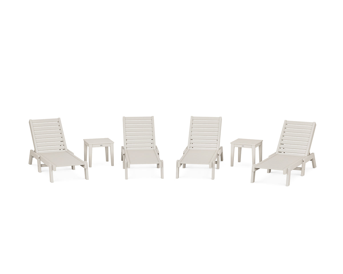 POLYWOOD Captain Chaise 6-Piece Set in Sand