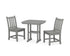 POLYWOOD Traditional Garden Side Chair 3-Piece Dining Set in Slate Grey