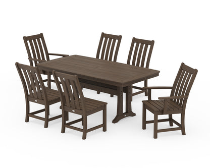 POLYWOOD Vineyard 7-Piece Dining Set with Trestle Legs in Kona
