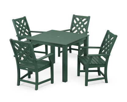 POLYWOOD Wovendale 5-Piece Parsons Dining Set in Green