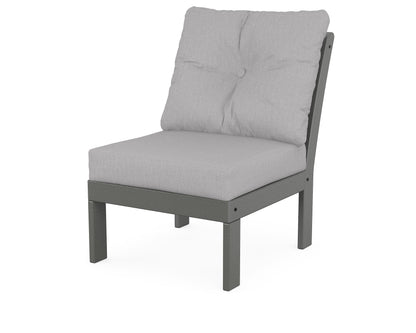 POLYWOOD Vineyard Modular Armless Chair in Slate Grey / Granite