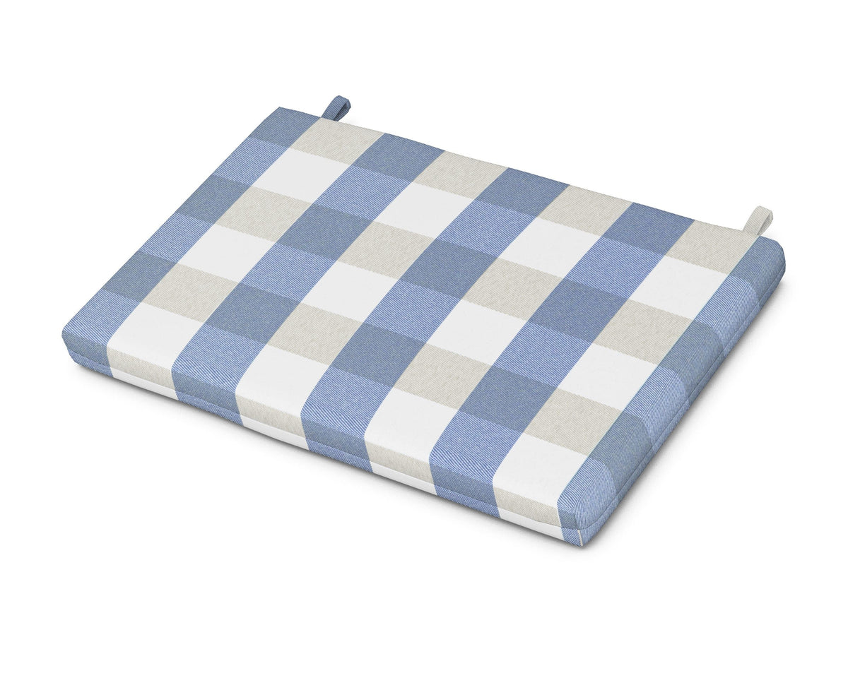POLYWOOD Eastport Lounge Chair Cushion in Buffalo Plaid Sky Blue