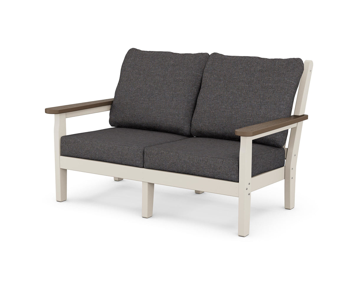 POLYWOOD Chippendale Deep Seating Loveseat in Sand / Kona / Ash Charcoal