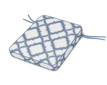POLYWOOD Chinoiserie Rocker Seat Cushion in Trellis Sky Blue