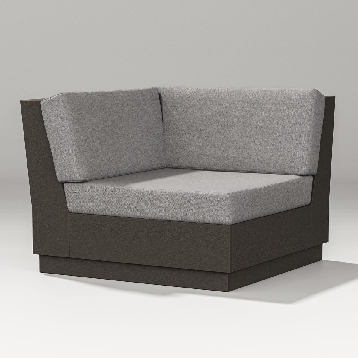 POLYWOOD Elevate Modular Corner Chair in Vintage Coffee / Grey Mist