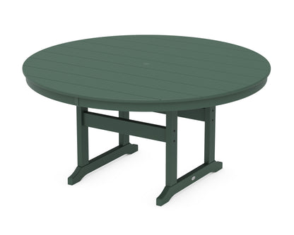POLYWOOD 60" Round Farmhouse Dining Table in Green