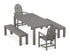 POLYWOOD Classic Adirondack 5-Piece Parsons Dining Set with Benches in Slate Grey