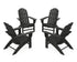 POLYWOOD 4-Piece Vineyard Curveback Adirondack Chair Conversation Set in Black