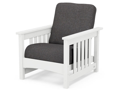 POLYWOOD Club Mission Chair in White / Ash Charcoal