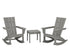 POLYWOOD Quattro 3-Piece Rocker Set in Slate Grey