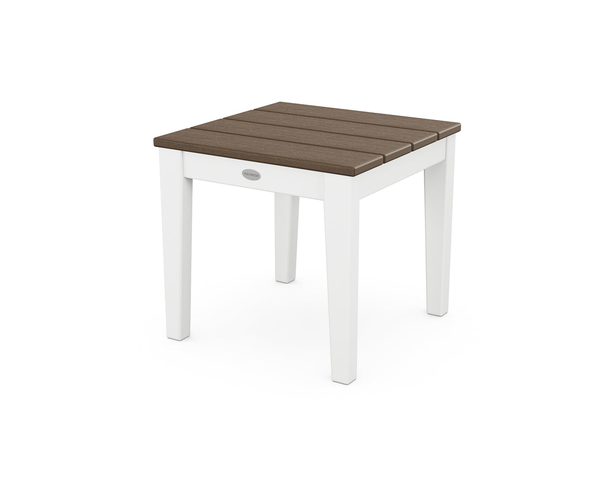 POLYWOOD Newport 18" End Table in White / Kona