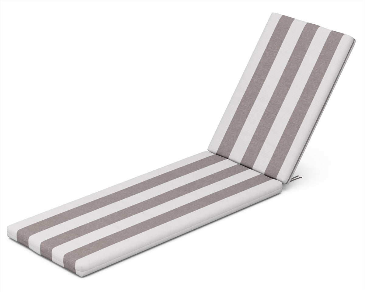 POLYWOOD Chaise Cushion in Cabana Stripe Grey Mist