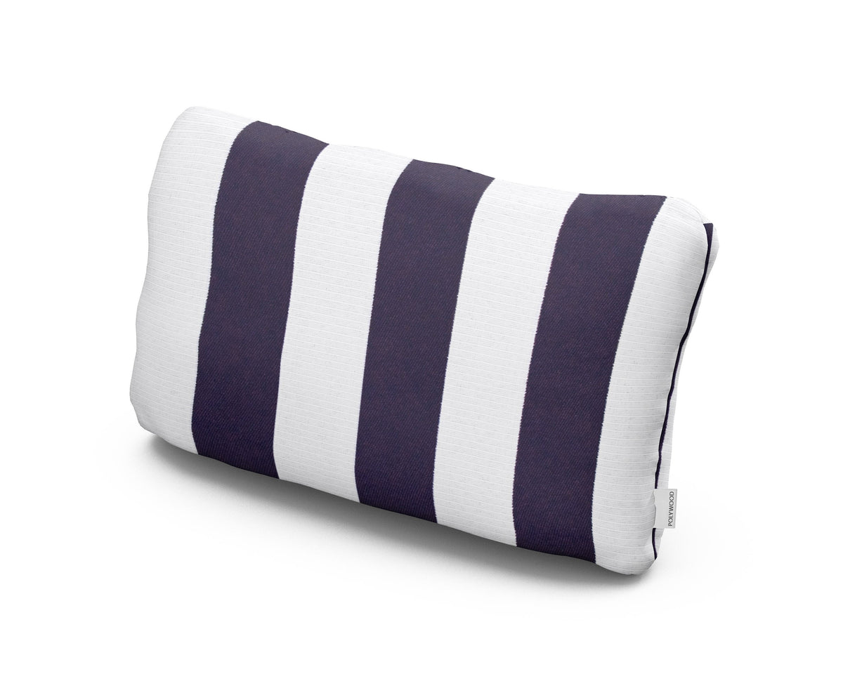 POLYWOOD Outdoor Lumbar Pillow in Cabana Stripe Navy