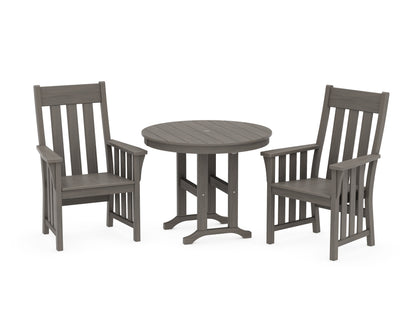 POLYWOOD Acadia 3-Piece Farmhouse Dining Set in Driftwood