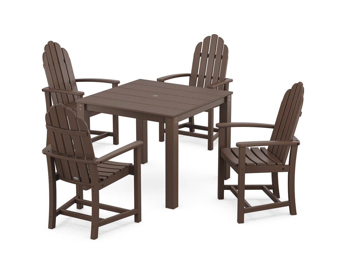 POLYWOOD Classic Adirondack 5-Piece Parsons Dining Set in Mahogany