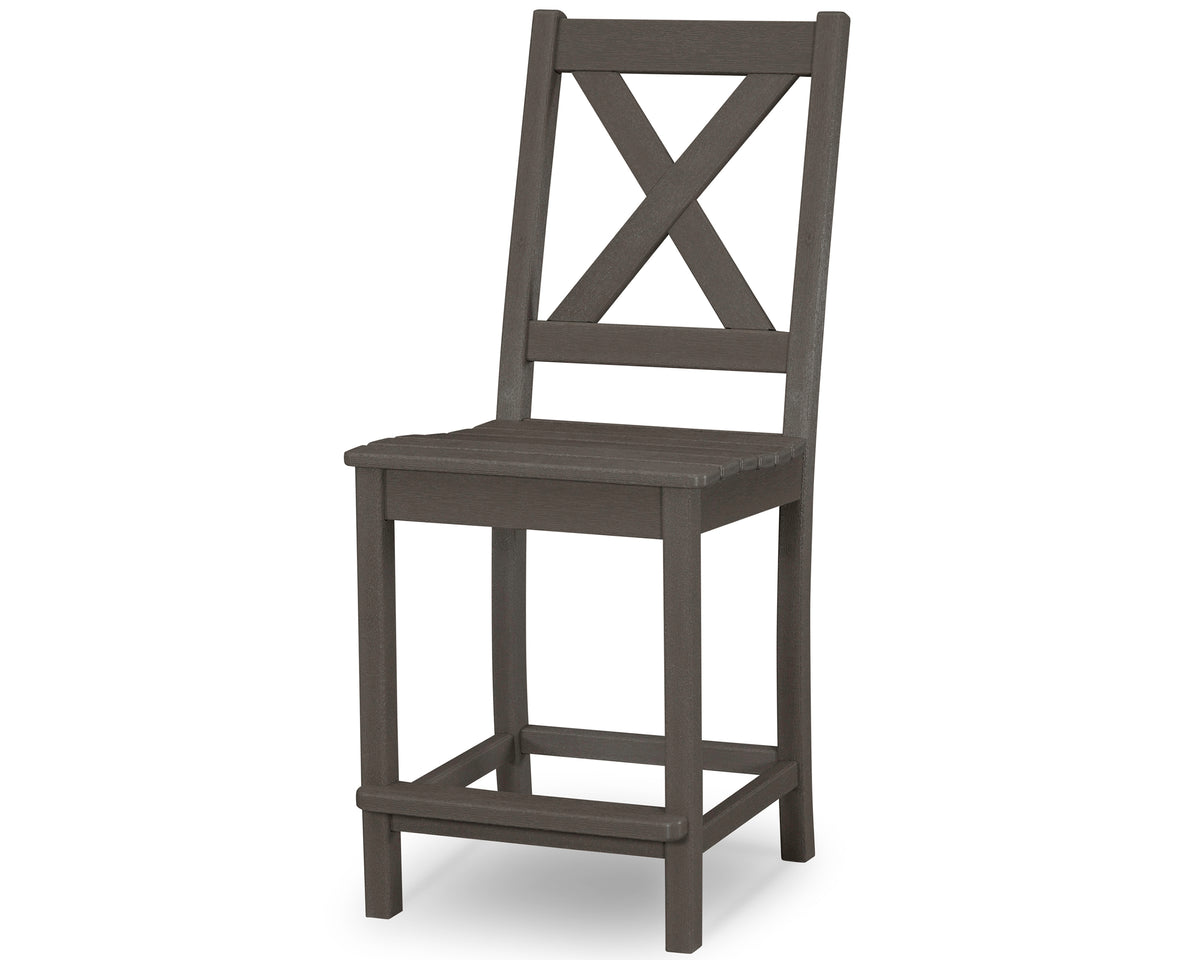 POLYWOOD Braxton Counter Side Chair in Vintage Coffee