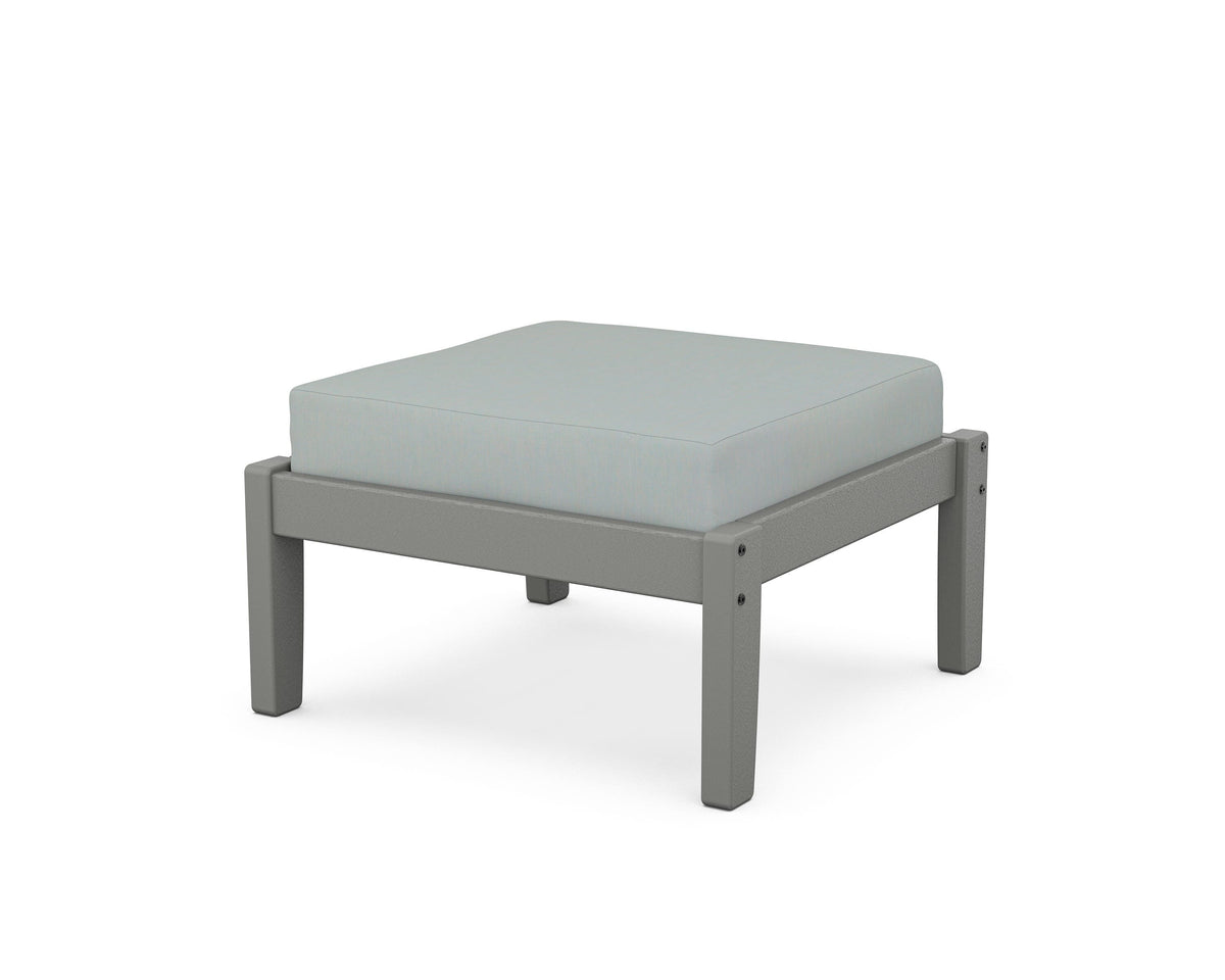 POLYWOOD Deep Seating Ottoman in Slate Grey / Spa