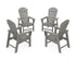 POLYWOOD 4-Piece South Beach Casual Chair Conversation Set in Slate Grey