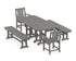 POLYWOOD Oxford 5-Piece Dining Set with Benches in Slate Grey