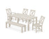 POLYWOOD Braxton 6-Piece Parsons Dining Set with Bench with Braxton Dining Side Chair in Sand