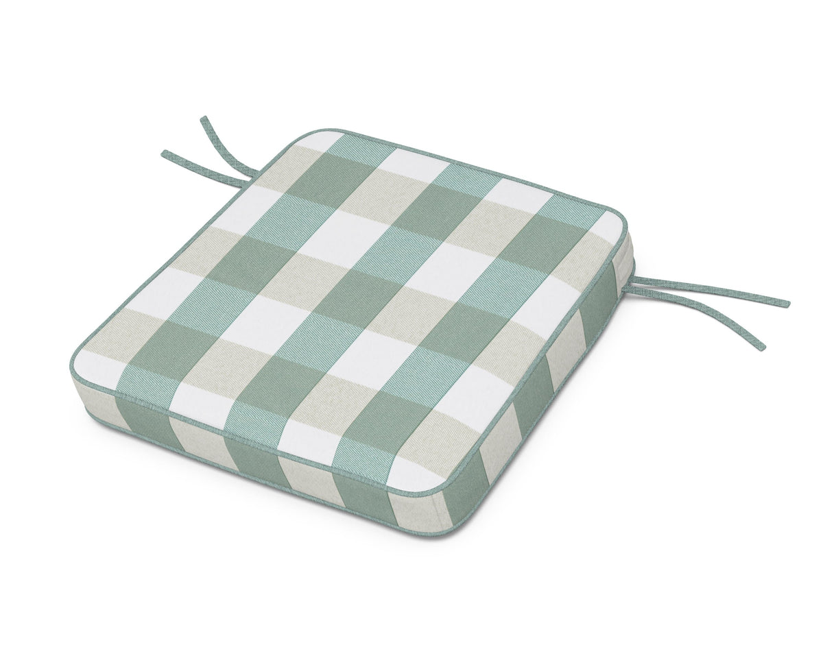 POLYWOOD Acadia Dining Arm Seat Cushion in Buffalo Plaid Glacier Spa