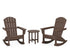 POLYWOOD Nautical 3-Piece Adirondack Rocking Chair Set in Mahogany