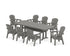 POLYWOOD Seashell 9-Piece Farmhouse Dining Set with Trestle Legs in Slate Grey