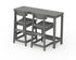 POLYWOOD Modern Studio Urban Counter Chair 3-Piece Balcony Set in Slate Grey