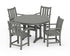 POLYWOOD Traditional Garden 5-Piece Round Dining Set with Trestle Legs in Slate Grey