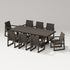 POLYWOOD PW Designer Series Elevate 9-Piece A-Frame Table Dining Set in Vintage Coffee