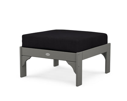 POLYWOOD Vineyard Deep Seating Ottoman in Slate Grey / Midnight Linen